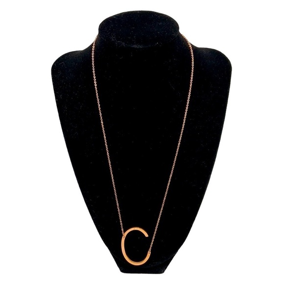 Rose Gold Initial "C" Necklace New with box! - Picture 1 of 4